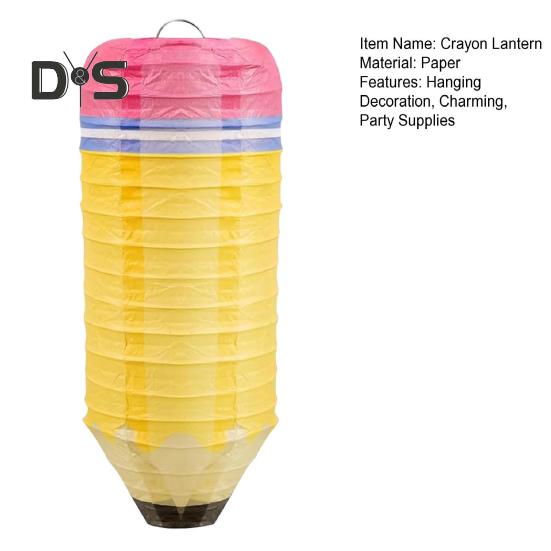 Crayon Hanging Paper Lanterns Party Decoration Welcome Back To School Classroom Decoration for First Day of School Party Supplies