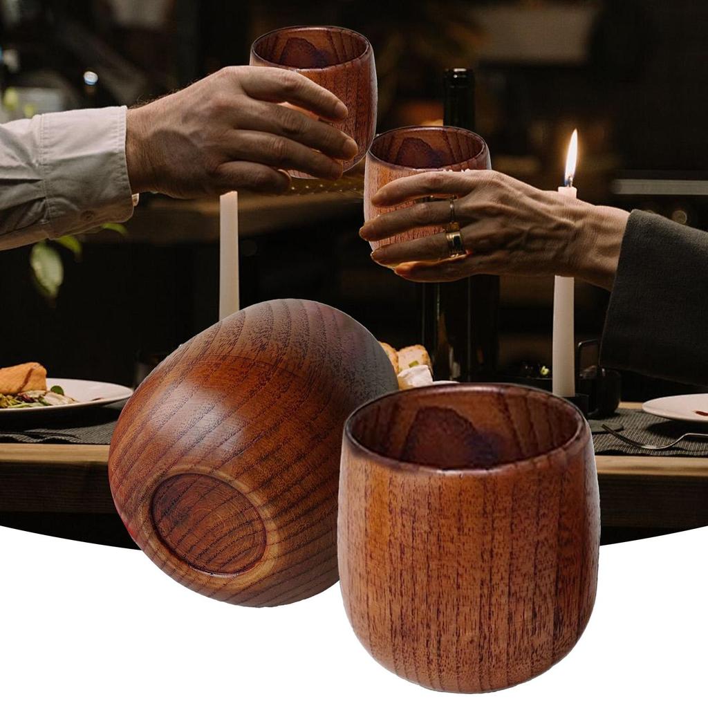 Wooden Whiskey Cup  Drinking Vintage Cool  Cup  Natural Wooden Cup Reusable Tea Cup for party Household Kitchen Supplies