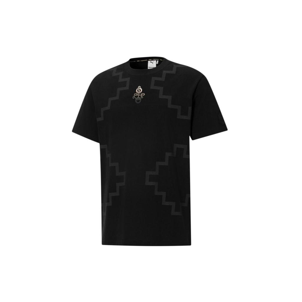 Puma X PRONOUNCE Elevated T-skjorte med geometrisk mønster Herre Topper Svart 532145-01