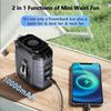 Outdoors Waist Fan With 10000mAh Large Capacity Battery 5 Gear Adjustable Waterproof Waist Fan With Flash Light Waist Clip Fan