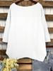 2025 Summer Fashion Plus Size Women's Round Neck Pocket Solid Color Irregular T-Shirt