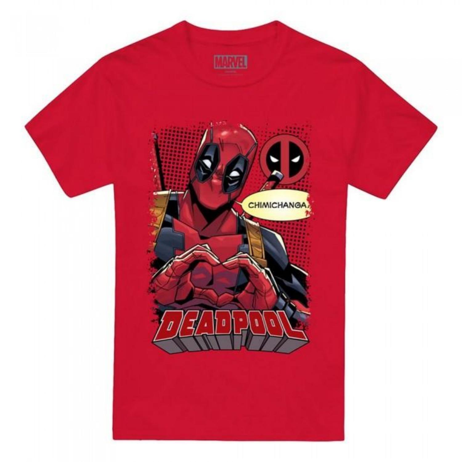 Deadpool Mens Chimichanga Heart T-Shirt S