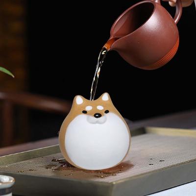 Estátua de cachorro fofa colecionável desenho animado enfeite de mesa miniatura estatueta para quarto estante escritório lareira decoração de casa