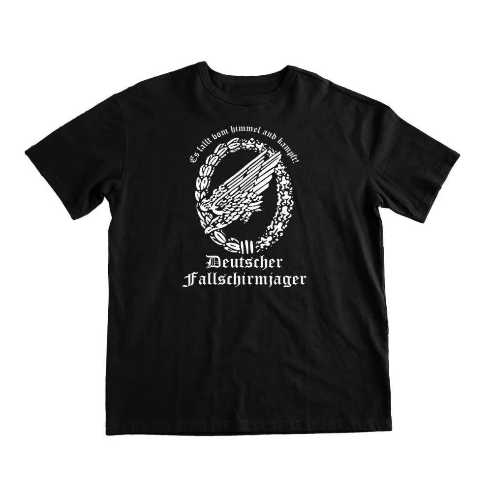 

Друга світова війна Німецькі повітряно-десантні воїни Парашутисти Операції FALLSCHIRMJAGER Футболка. Бавовняна чоловіча футболка з коротким рукавом та круглим вирізом, нова S-3XL XXL чорний