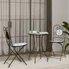 VidaXL Blue and White Mosaic Bistro Set Iron and Ceramic, Bistro Set, Outdoor Bistro Set, 3216353