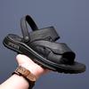 2025 Men's Dual-Use Driving Sandals: Soft Sole, Latex Pad, Plus Size Beach Slippers