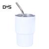 1/6Pcs Stainless Steel Tumbler Shot Glass with Straw Lid 90/150ml Mini Multi-Purpose Cup for Cocktails Coffee Whiskey Portable Beverage Container for