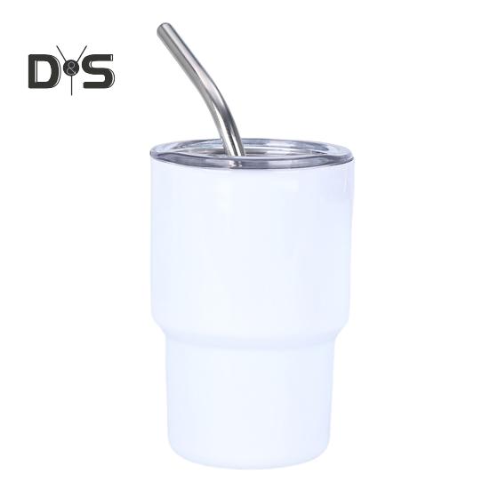 1/6Pcs Stainless Steel Tumbler Shot Glass with Straw Lid 90/150ml Mini Multi-Purpose Cup for Cocktails Coffee Whiskey Portable Beverage Container for