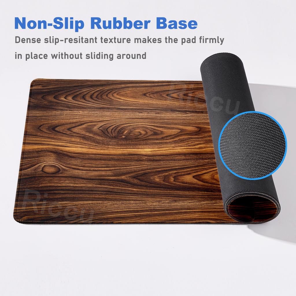 Large Mouse Pad Gaming Accessory XXL Wood Grain Texture Deskmat Non-Slip Base Computer Extended Mousepad Keyboard Laptop Micepad