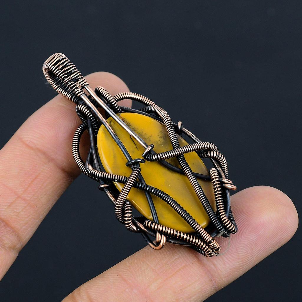 Mookaite 999 Copper Wire Wrapped Pendant Handmade Gemstone Jewelry, Gifts For Wife Brand New Pendant