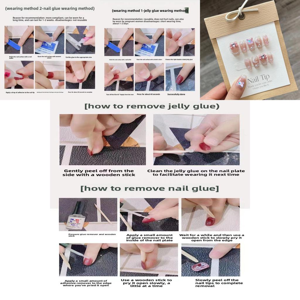 Handmade Wholesale Heart-throbbing Butterfly Nail Stickers In Jelly Gel Xs S M L Sizes