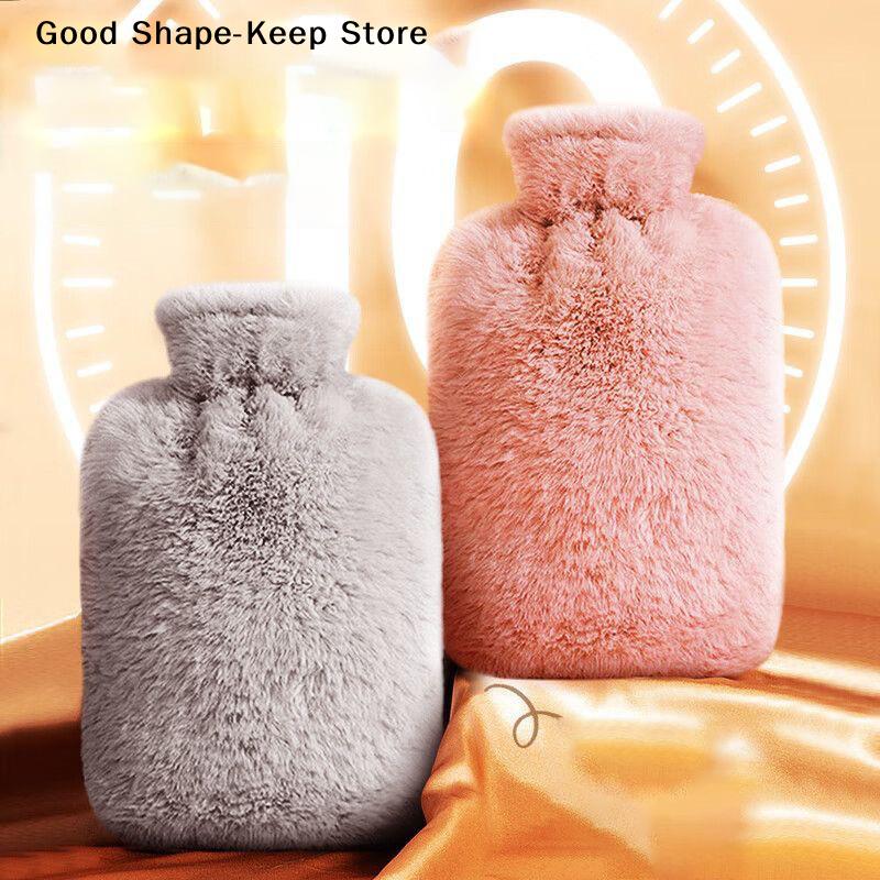 1000ML Removable Hand Warmer Hot Water Bottle with Cloth Cover Explosion-Proof Reusable Warmth for Winter for Girls