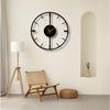 Modern Metal Wall Clock for Living Room, Stylish Analog Wall Clock for Home & Hall, Designer Big Size Clock (50 Cm) (Black)