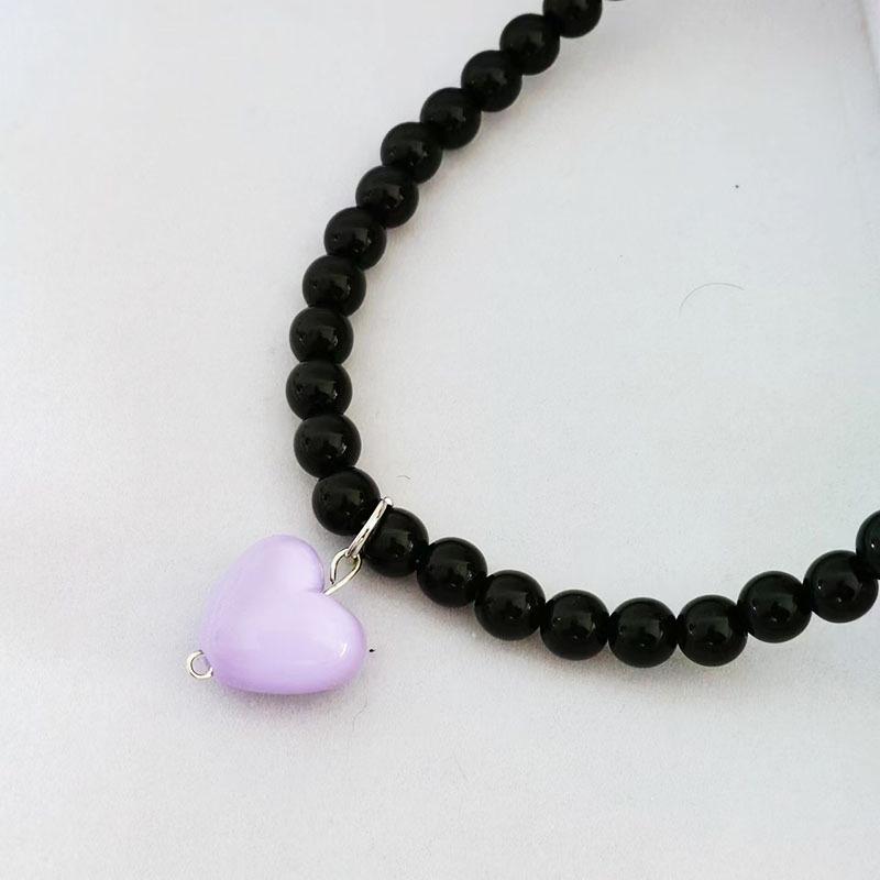 2024 Red Heart Beaded Choker Necklace - Women's Niche Design for New Year's Eve