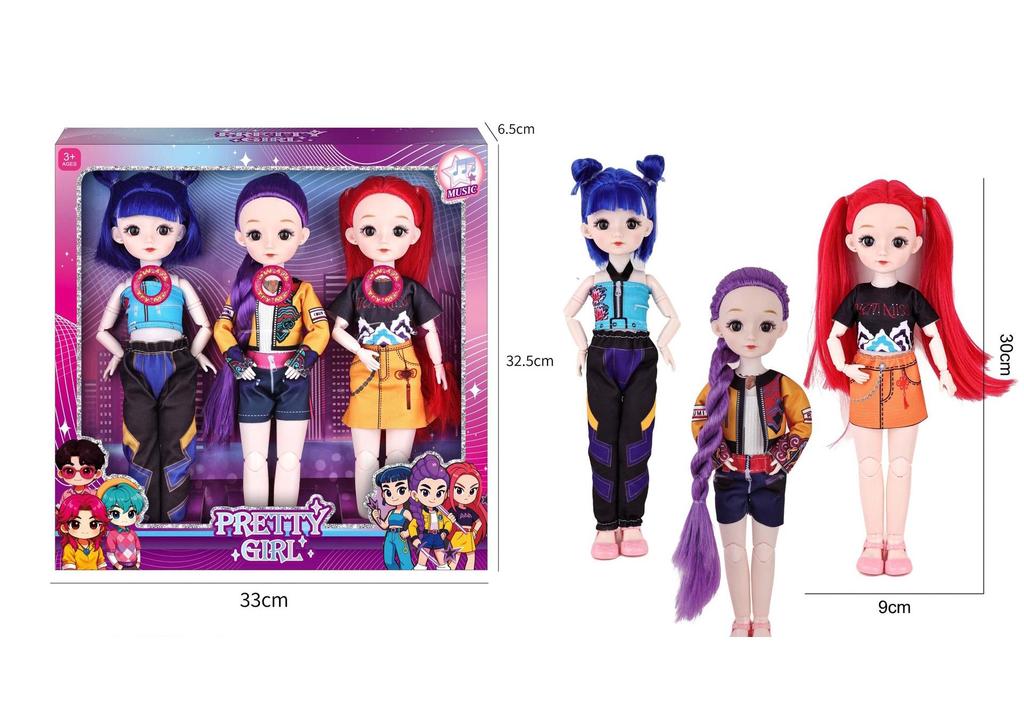Monster Hunting Witch Doll with Music, 12 Joints, Colorful Lights & Cartoon Theme Song