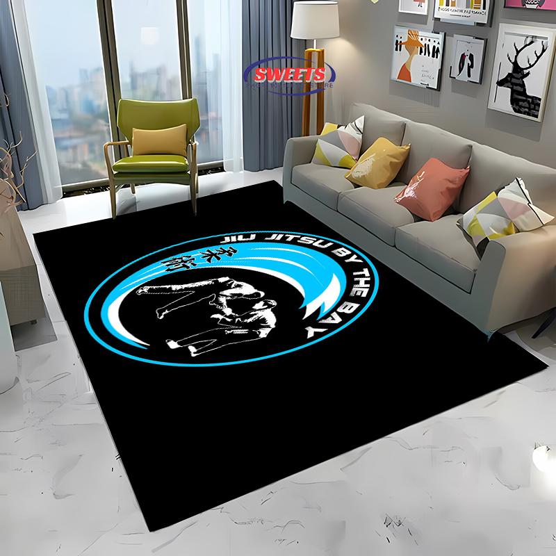 3D Jiu-Jitsu Warrior Japanese Bjj Gi & Black Belt Mma Rug, Carpet for Living Room Bedroom Sofa Doormat Decor Non-slip Floor Mat