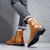 Aumento de botas masculinas estilo britânico tendência botas de couro esculpidas Brock sapatos de couro de cano alto botas Martin sapatos masculinos