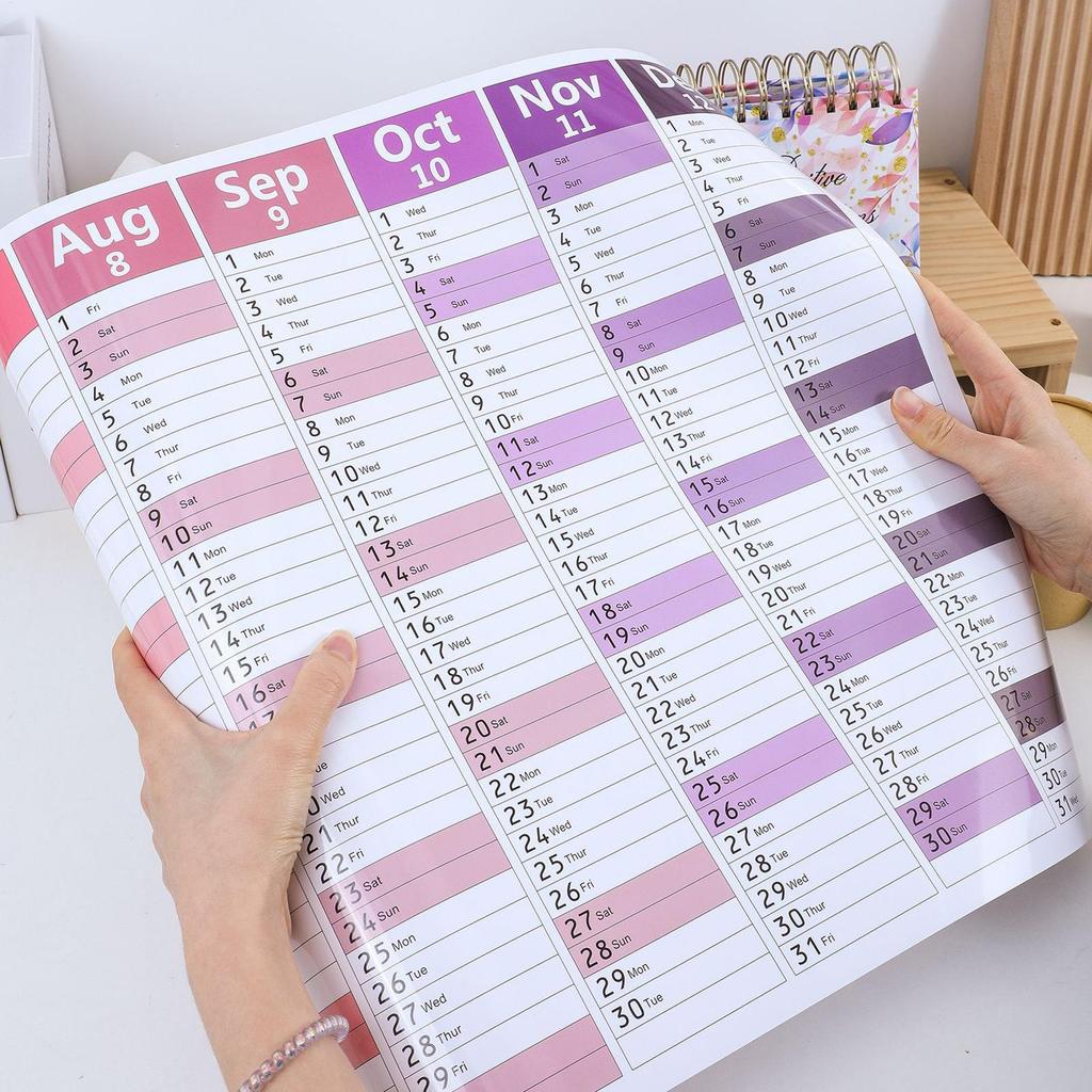 2026 English wall calendar, Dry Erase Wall Planner Agenda Planner Thick Paper new year Large calendar for home school office