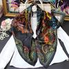 Black and white phoenix flying apsaras 110 mulberry silk silk silk scarf, hand-rolled plain crepe satin large square scarf, spring and summer shawl
