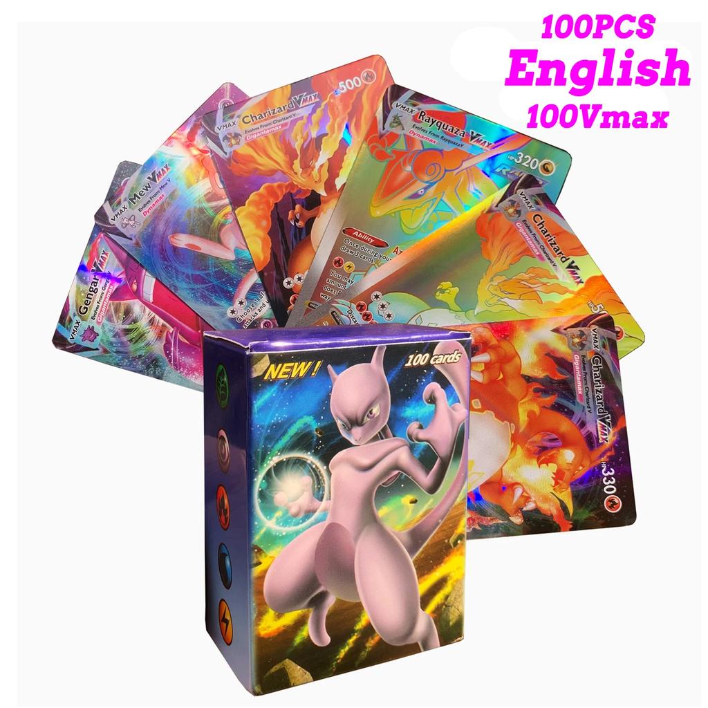 60-100Pcs New English French Spanish Pokemon Cards GX MEGA EX TAG TEAM Vstar Game Battle Card Hot Sale Collection Card Kids Children Gift Present