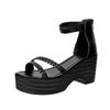 Slope heel sandals women's summer new European and American foreign trade large size muffin thick bottom fish mouth bag and women's shoes fast deliver