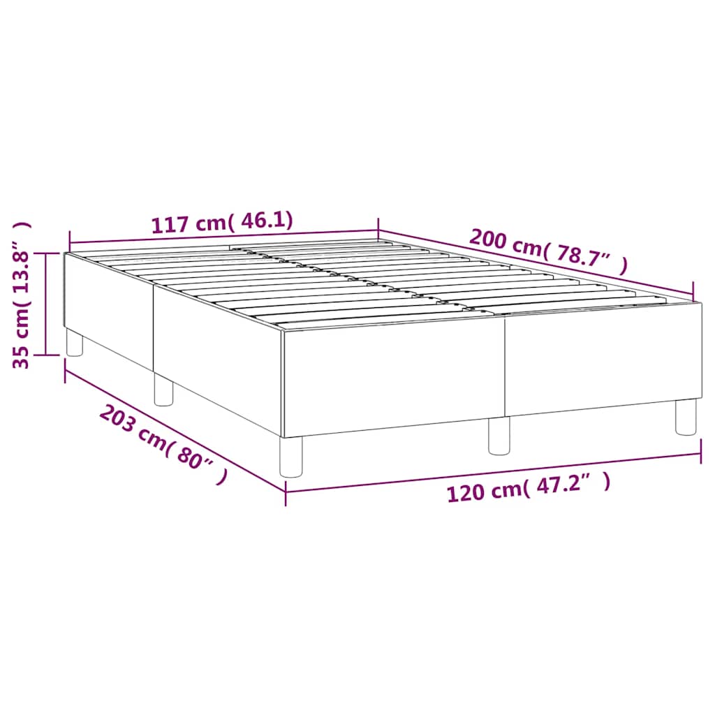 Box Spring Bed Frame Dark Blue 120 x 200 cm Velvet