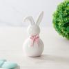 Ceramic Bow Rabbit Figurine Easter Mini Bunny Statue Spring Easter Home Office Holiday Party Decoration Ornament