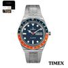 TIMEX Q Timex Navy Orange Quartz Watch Stainless Steel Japan Authentic