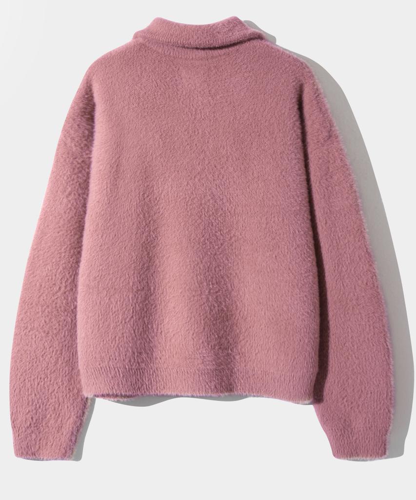 Dimiteulibeullaeg Essential Hairy Half Zip Knit_Pink