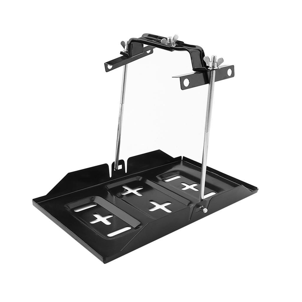 Universal Iron Car Battery Tray Adjustable Hold Down Clamp Kit