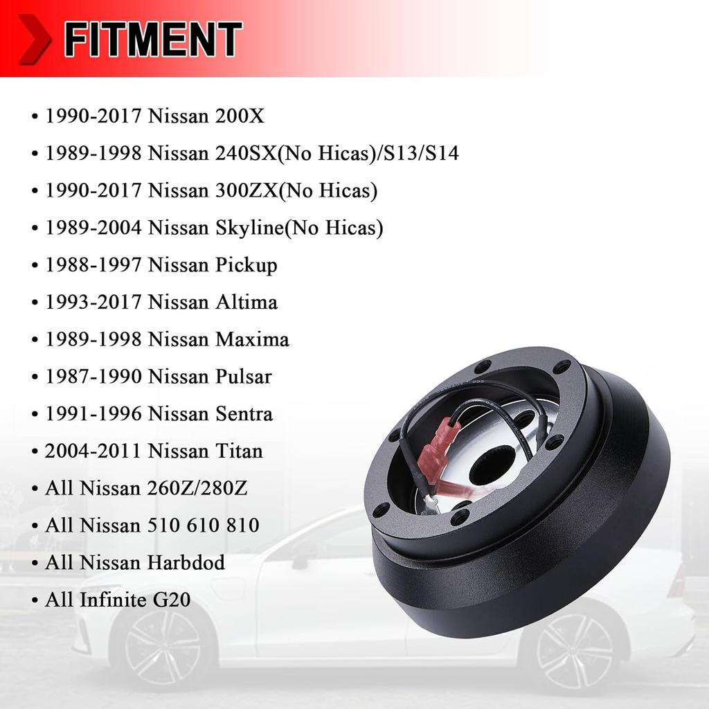 140H Aluminum 6-Hole Steering Wheel Short Hub Adapter Fit for Nissan 200X S13 S14 SR20 KA24 Altima Maxima Sentra