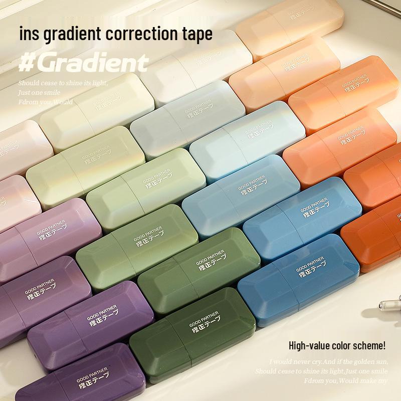 Gradient Small Square Correction Tape for Students – Stylish Design for Girls Gradient Orange