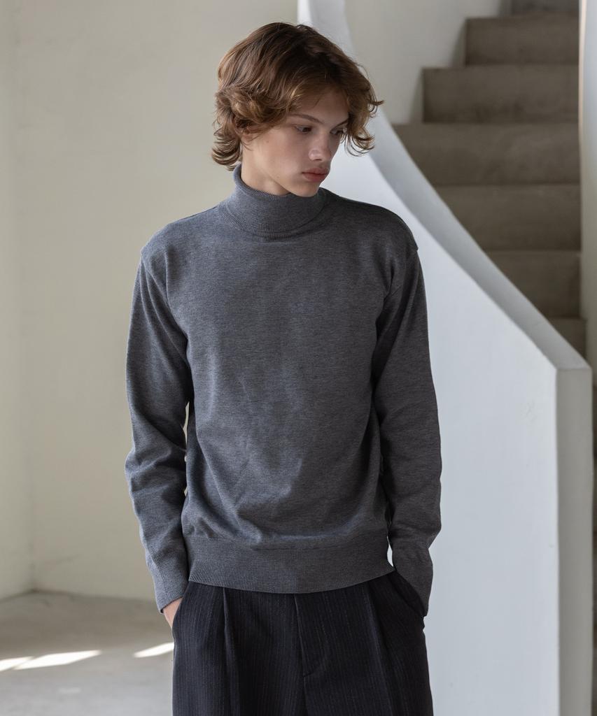 Dekkoloso Mode Herasi Turtleneck Knit [Charcoal]