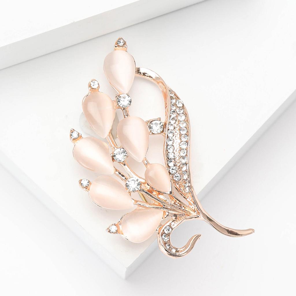 High-Grade Alloy Rhinestone Opal Bouquet Brooch Elegant Temperament Women'S Clothing Brooch Jewelry Pin