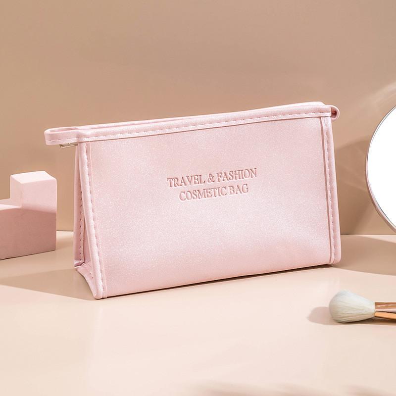 Modern Minimalist Pu Makeup Bag With Waterproof Design For Travel And Storage