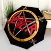 1pc Slayer Band Logo Automatic Personality Umbrella | Portable Foldable 8-Rib Manual Open, Cute Halloween & Christmas Gift for Outdoor, Casual Accesso