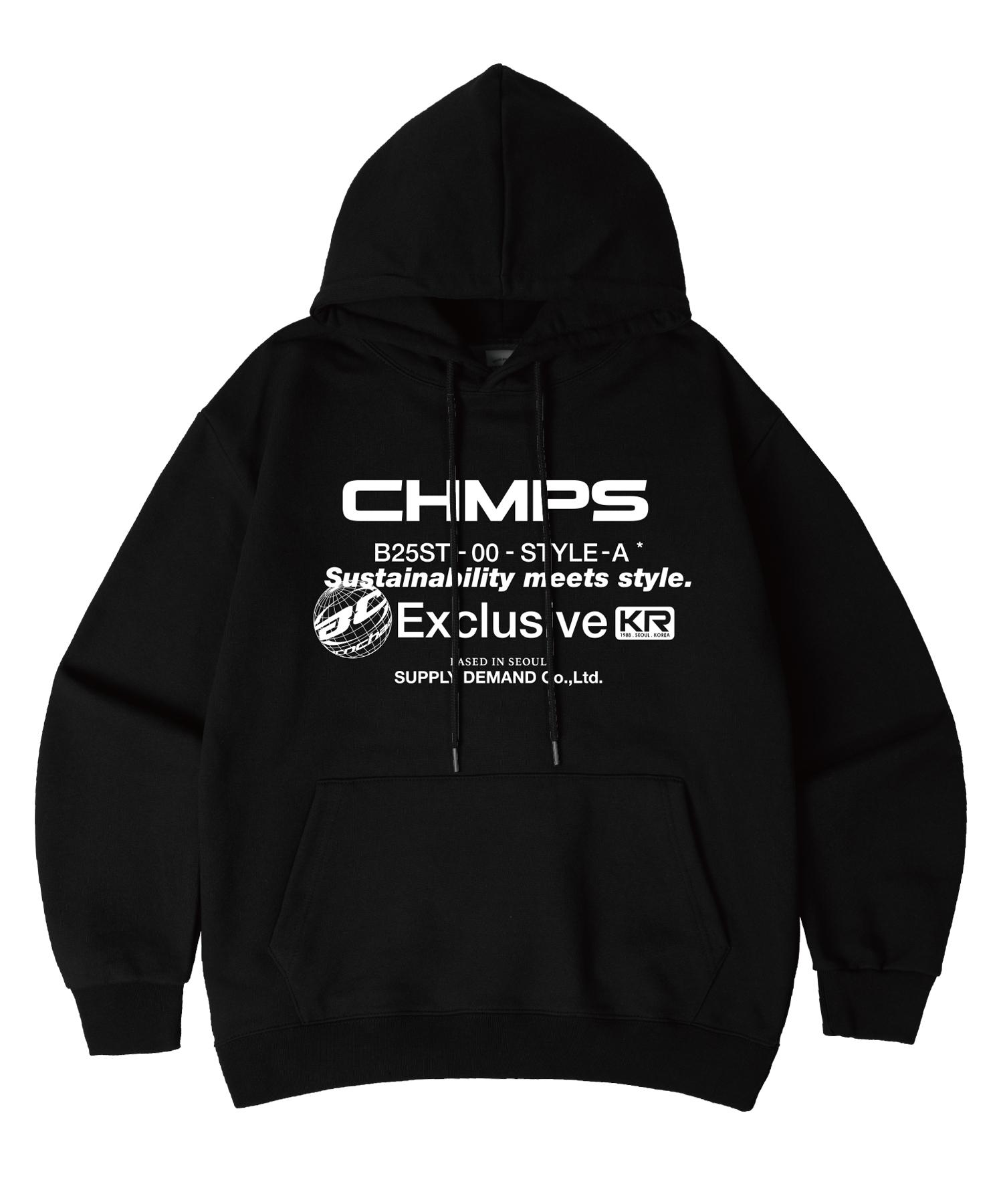 Bonchams [6 Colors] Chmps Exclusive Oversized Hoodie B25St11 [Fleece-Lined/No-Fleece-Lined] (B Type) Wine [Fleece]/M