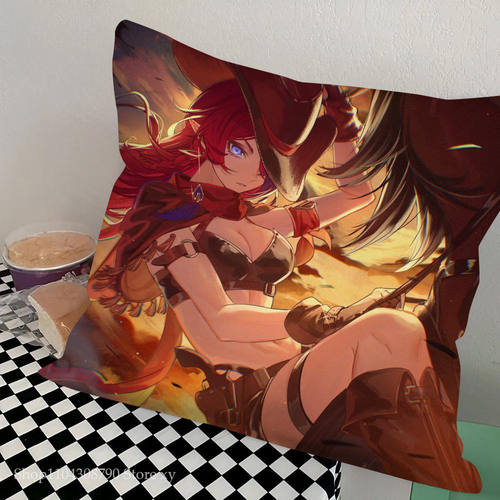 Game Genshin Impact Chasca Pillow Case Square Pillow Bedroom Sofa Leisure Comfort Cushion Car Living Room Home Decoration