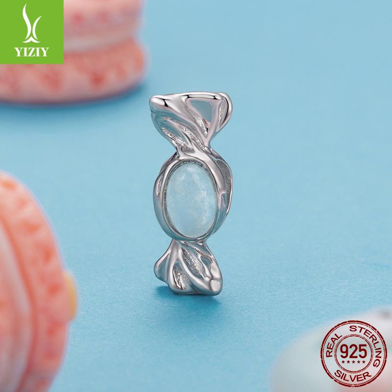 S925 Sterling Silver Sweet Candy Beaded Accessories Romantic Surprise Tianhe Stone Bracelet Beads