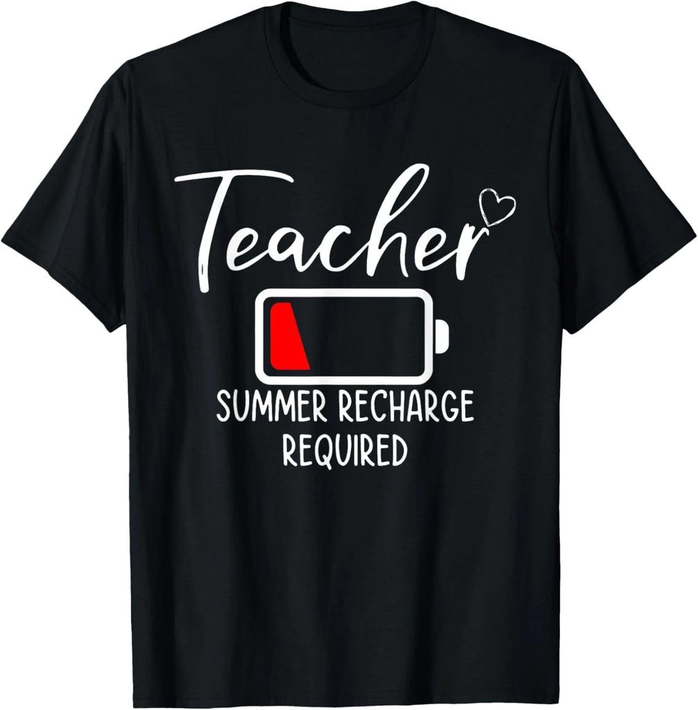 Low Battery Teacher Summer Recharge Required Last Day School Gift Unisex T-Shirt