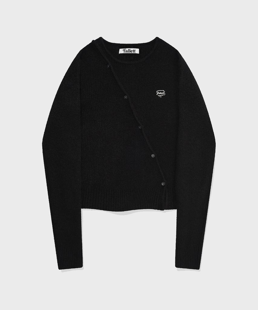 FALLETT Slit Button Knit Black