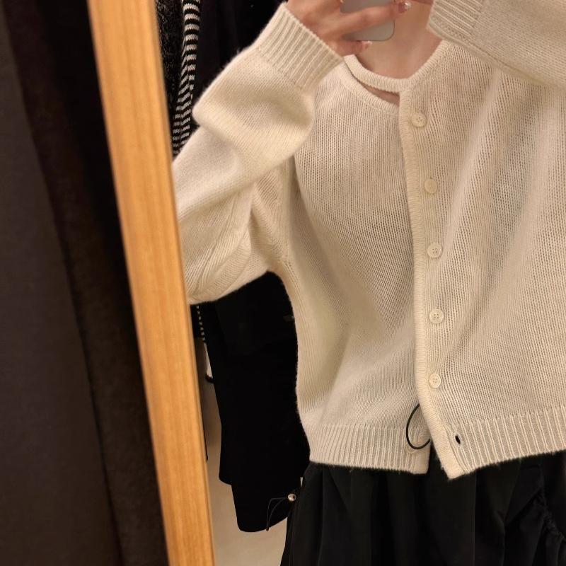 New Autumn Hollow Out O Neck Loose Sweater Cardigan Women Fashion Thin Single breasted Winter Knitted Sweaters Women Solid Slim Casual Cardigans 25539