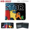 Among Us Wallet PU Leather Bi-fold Short Cartoon Game Card Holder Coin Purse for Students Black