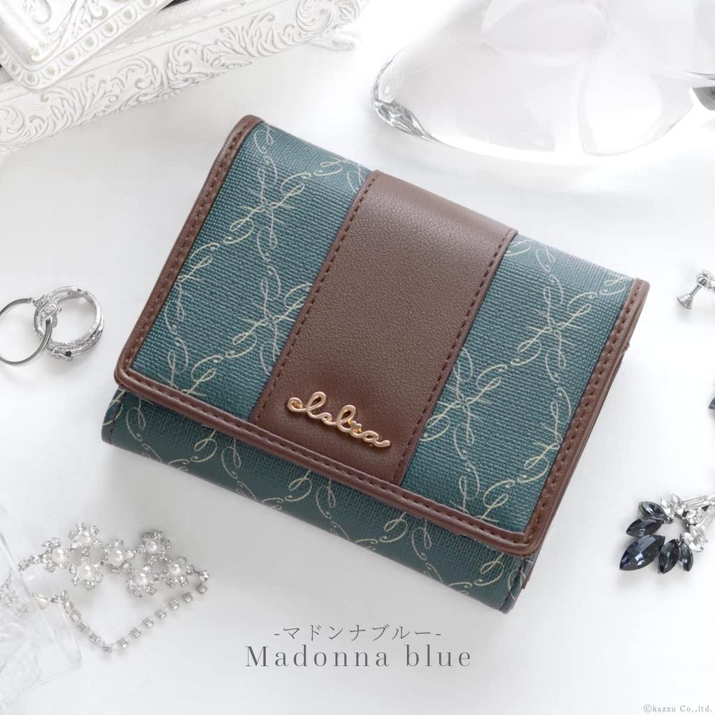 Clelia Damen-Bifold-Geldbörse, Kompakt, Großes Fassungsvermögen, Belle Serie [CL-18015] (Madonna Blau)