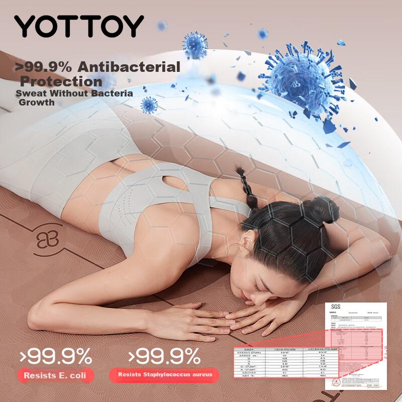 Tapis de Yoga Yottoy Tapis Antidérapant Tapis de Sol pour Femmes Tapis de Fitness à Domicile Épais Amortisseur Silencieux Insonorisé Tapis d'Exercice