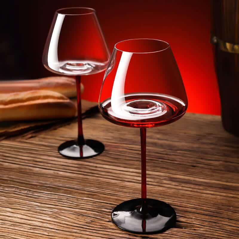 ZISIZ Red Bowtie Burgundy Crystal Wine Glass