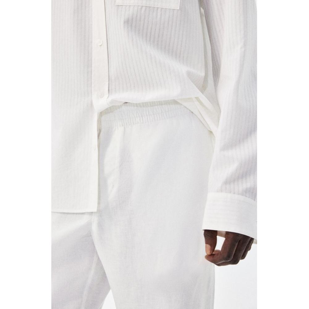 H M Linen Pants Regular Fit wHite