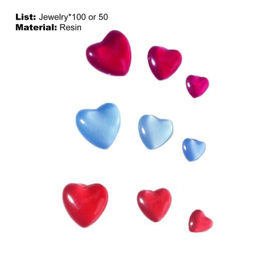 50Pcs/100Pcs Nail Ornament Non-Drop 3D Effect Colors Changing Love Heart Manicure Design Nail