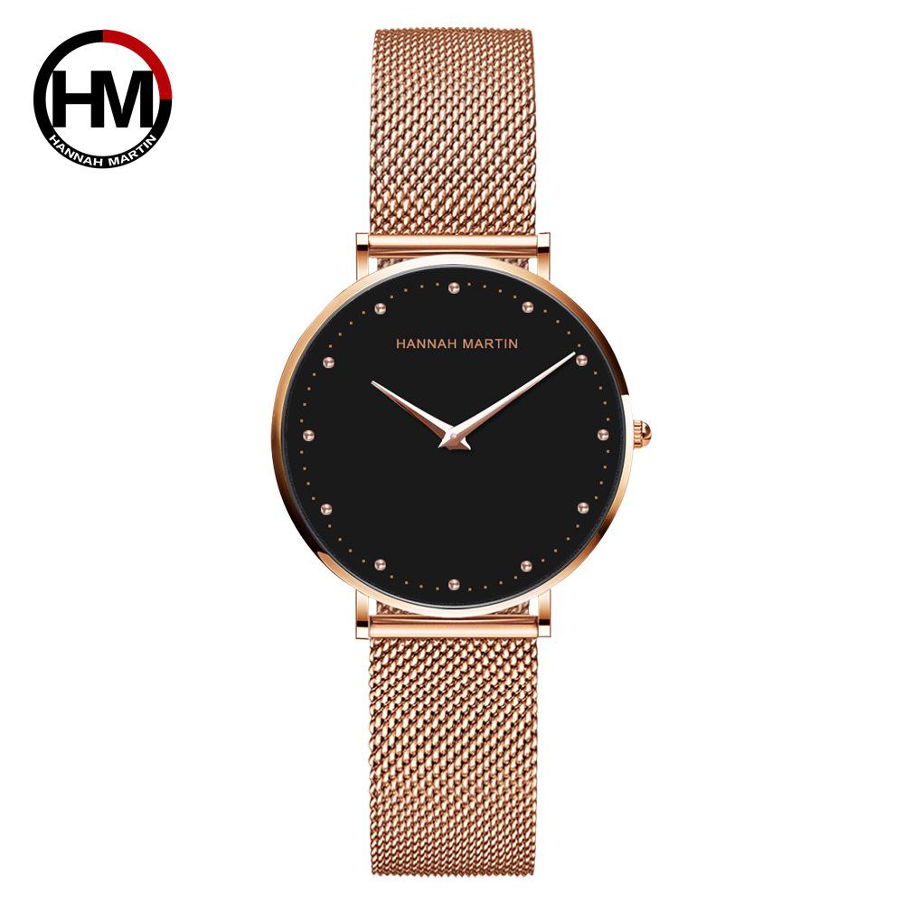 Hannah Martin Japanese Movement Stainless Steel Mesh Waterproof Watch