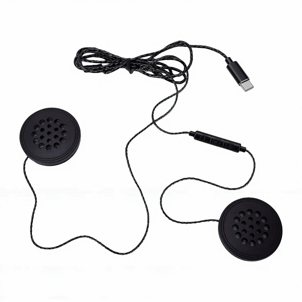 Motorcycle Wired Helmet Headset Hands Free 1.2M Cable Stereo Sound Mic Volume Helmet Earphone